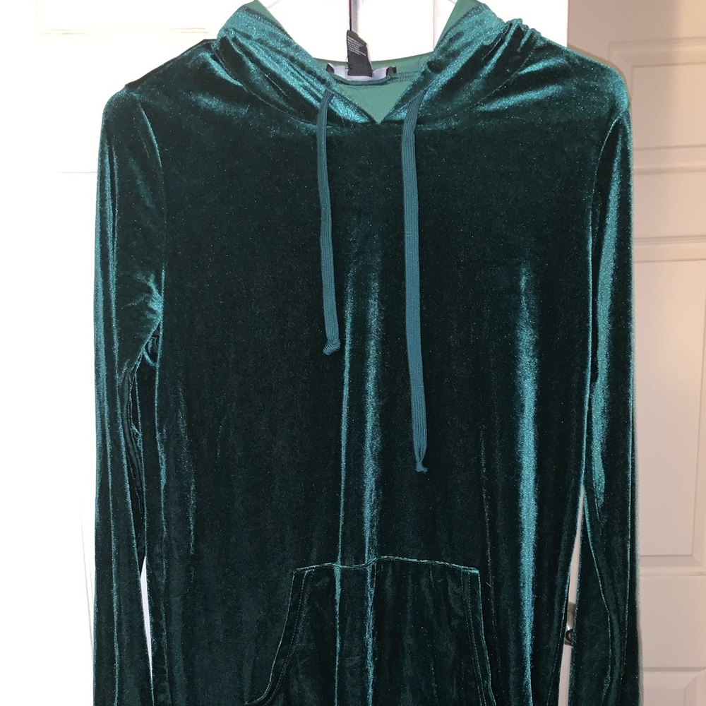 Suede hooded dress